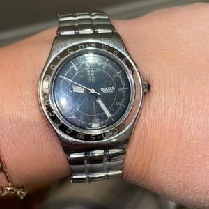 Ladies silver Swatch Watch